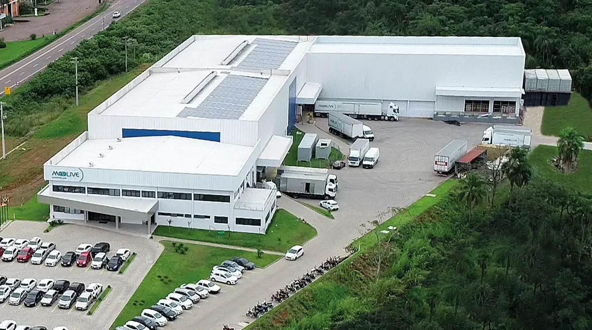Vista aérea da nova sede da Medlive em Vera Cruz (RS).